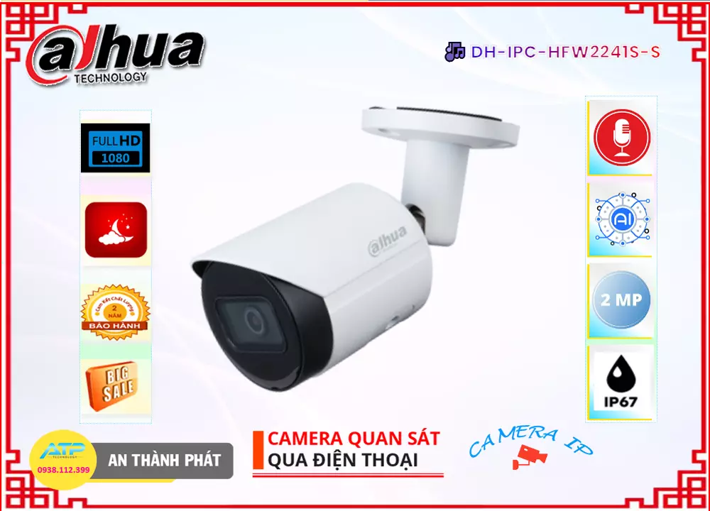 Camera IP Dahua DH-IPC-HFW2241S-S,DH-IPC-HFW2241S-S Giá rẻ,DH-IPC-HFW2241S-S Giá Thấp Nhất,Chất Lượng