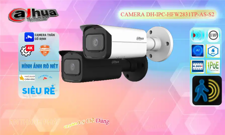DH-IPC-HFW2831TP-AS-S2 sắc nét Dahua DH-IPC-HFW2831TP-AS-S2 sắc nét Dahua