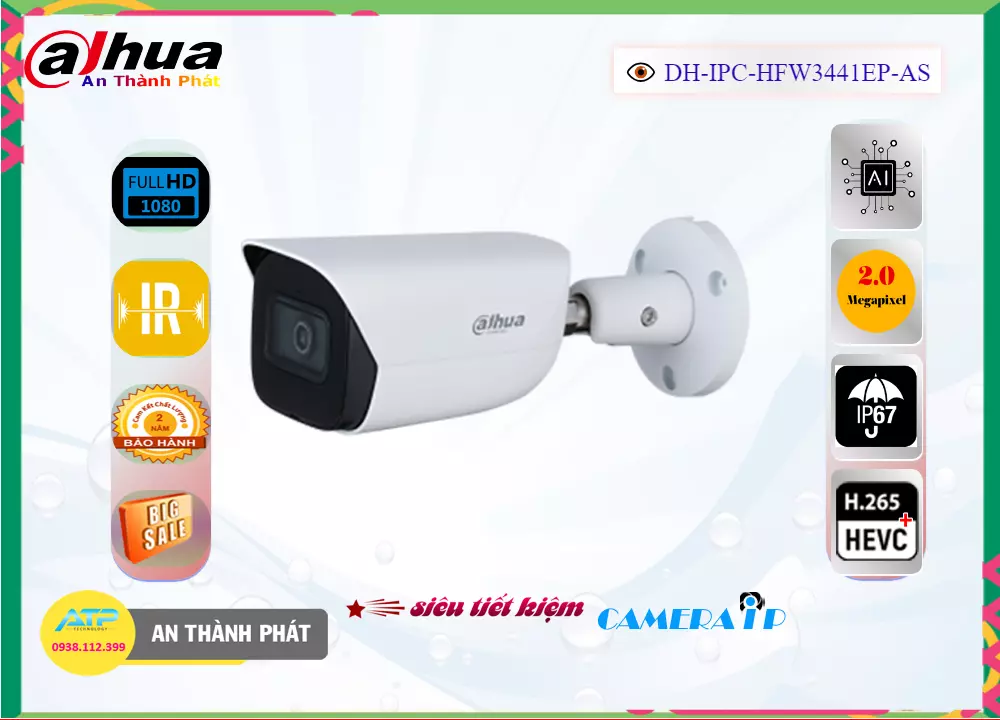 Camera IP DAHUA DH-IPC-HFW3441EP-AS,Giá DH-IPC-HFW3441EP-AS,DH-IPC-HFW3441EP-AS Giá Khuyến Mãi,bán