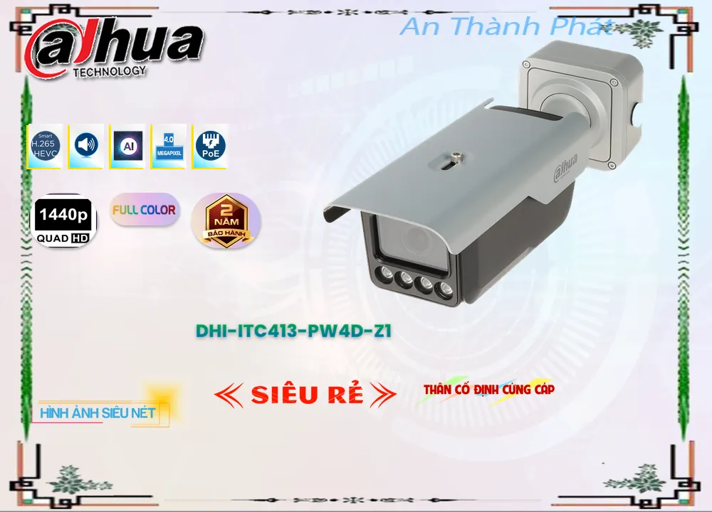 Camera An Ninh  Dahua DHI-ITC413-PW4D-IZ1 Tiết Kiệm