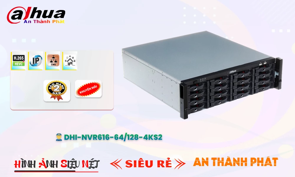 DHI-NVR616-64/128-4KS2 Đầu Ghi Hình Sắc Nét