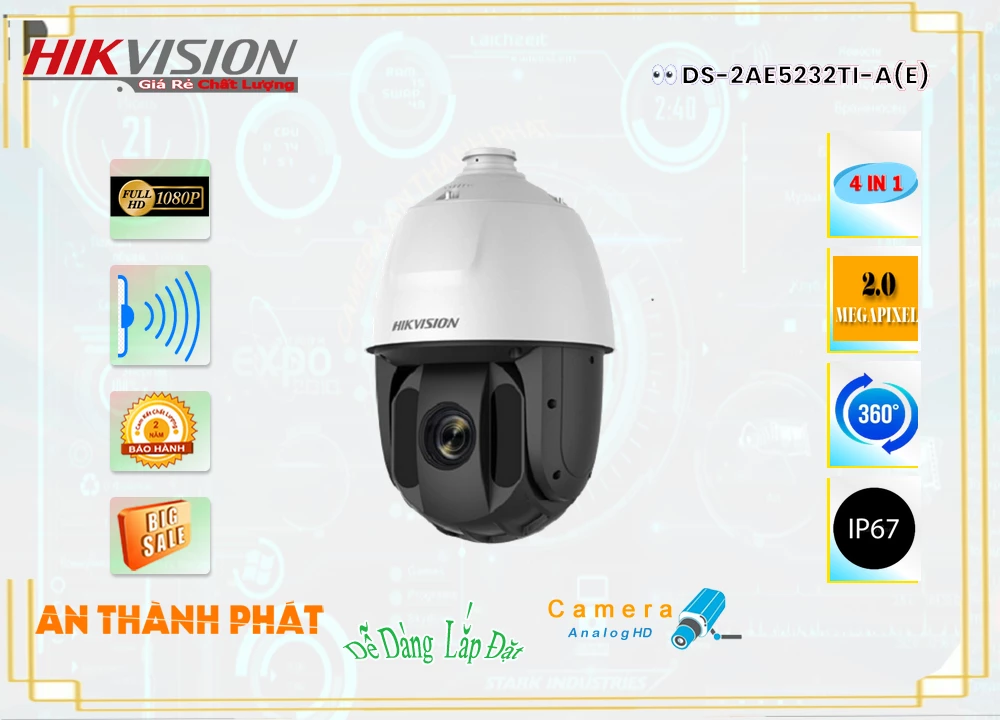 Camera Hikvision DS-2AE5232TI-A(E),DS-2AE5232TI-A(E) Giá Khuyến Mãi,DS-2AE5232TI-A(E) Giá rẻ,DS-2AE5232TI-A(E) Công