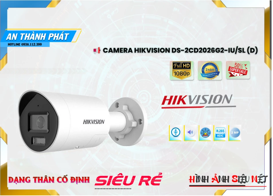 Camera IP Hikvision DS-2CD2026G2-IU/SL(D),DS-2CD2026G2-IU/SL(D) Giá rẻ,DS-2CD2026G2-IU/SL(D) Giá Thấp Nhất,Chất Lượng
