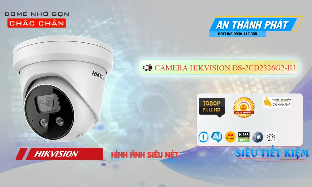 Camera Hikvision Thiết kế Đẹp Công Nghệ POE DS-2CD2346G2-ISU/SL
