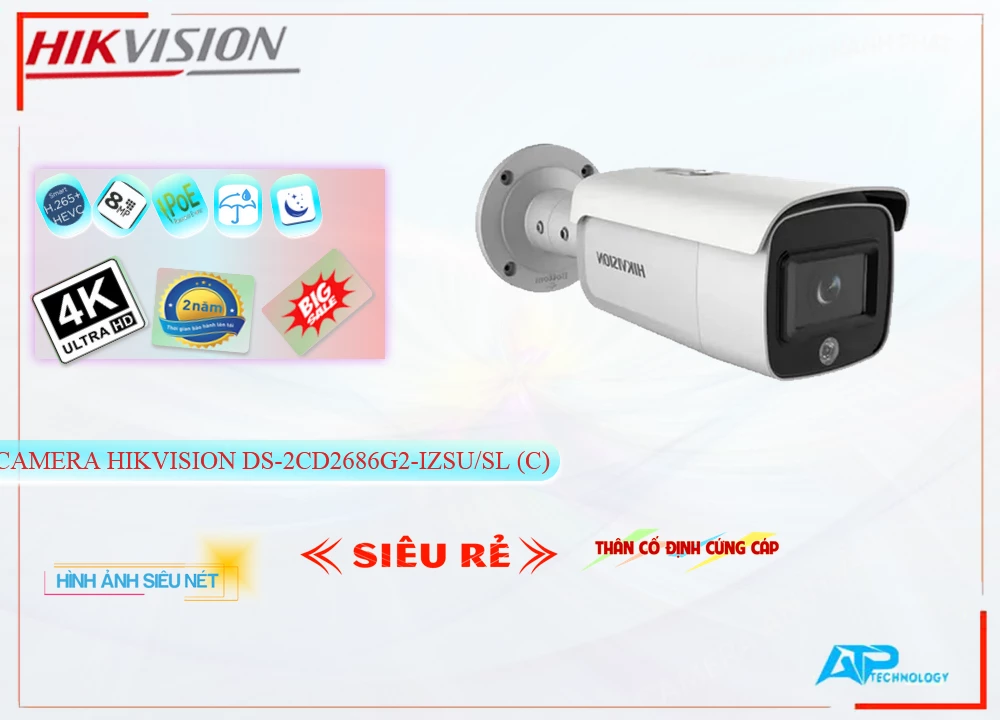DS-2CD2686G2-IZSU/SL(C) Camera An Ninh Hikvision,DS 2CD2686G2 IZSU/SL(C),Giá Bán