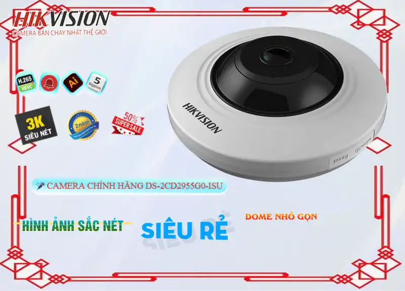 DS-2CD2955G0-ISU Camera Hikvision Thiết kế Đẹp,DS-2CD2955G0-ISU Giá rẻ,DS-2CD2955G0-ISU Giá Thấp Nhất,Chất Lượng