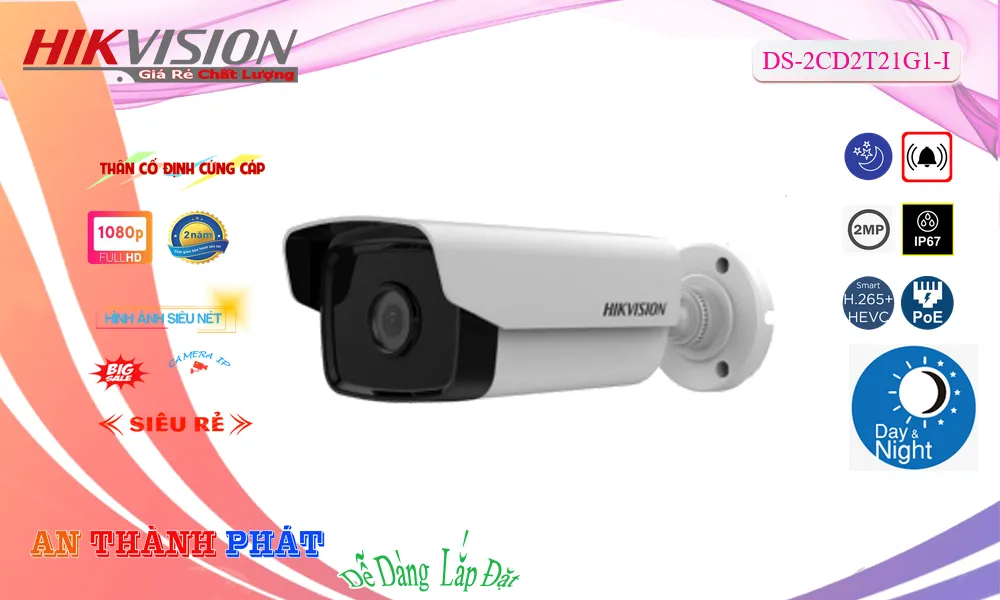 DS-2CD2T21G1-I sắc nét Hikvision