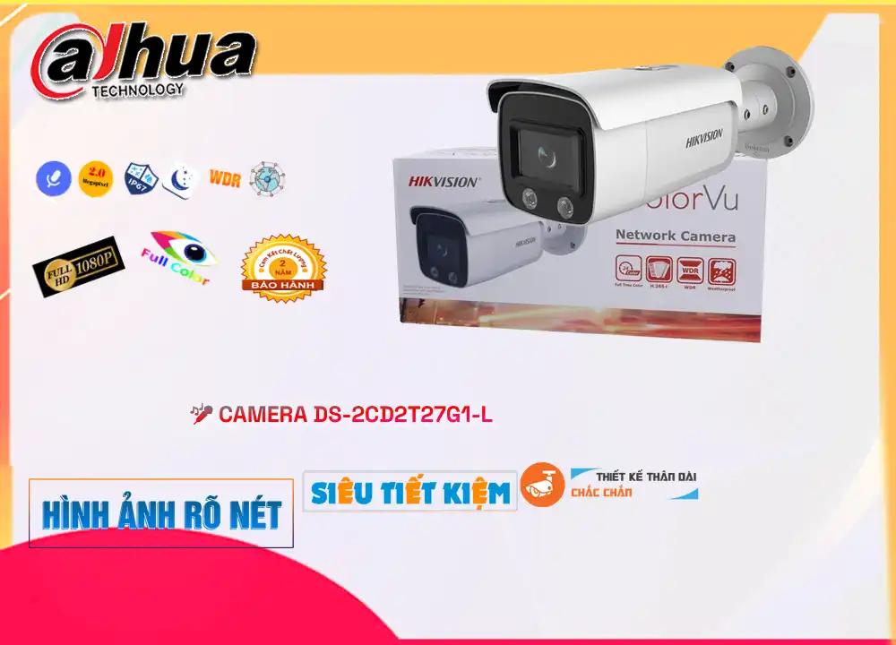 Camera An Ninh Hikvision DS-2CD2T27G1-L Thiết kế Đẹp,DS 2CD2T27G1 L,Giá Bán DS-2CD2T27G1-L,DS-2CD2T27G1-L Giá Khuyến