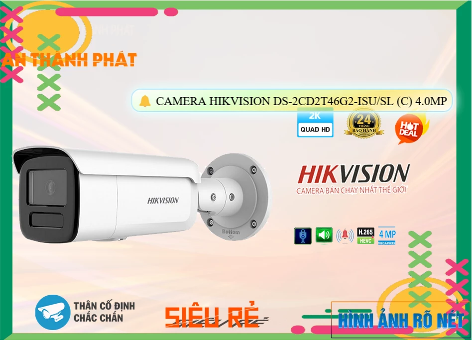 Camera Hikvision DS-2CD2T46G2-ISU/SL(C),Giá DS-2CD2T46G2-ISU/SL(C),DS-2CD2T46G2-ISU/SL(C) Giá Khuyến Mãi,bán