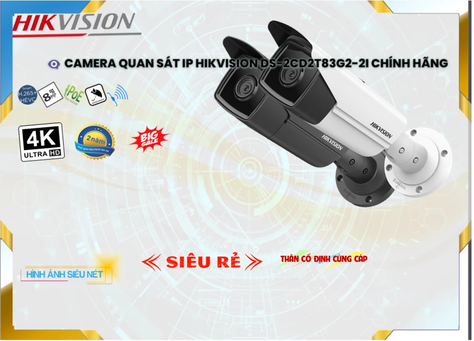 Camera IP Hikvision DS-2CD2T83G2-2I,thông số DS-2CD2T83G2-2I,DS-2CD2T83G2-2I Giá rẻ,DS 2CD2T83G2 2I,Chất Lượng