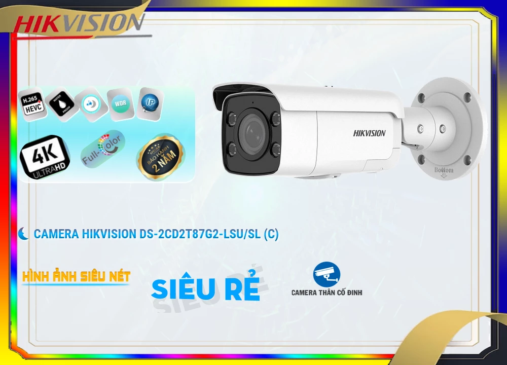Camera Hikvision DS-2CD2T87G2-LSU/SL(C),DS-2CD2T87G2-LSU/SL(C) Giá rẻ,DS 2CD2T87G2 LSU/SL(C),Chất Lượng