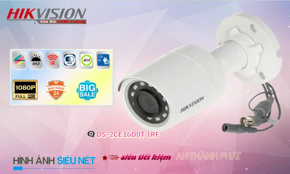 DS-2CE16D0T-IRF sắc nét Hikvision ➠ DS-2CE16D0T-IRF sắc nét Hikvision ➠