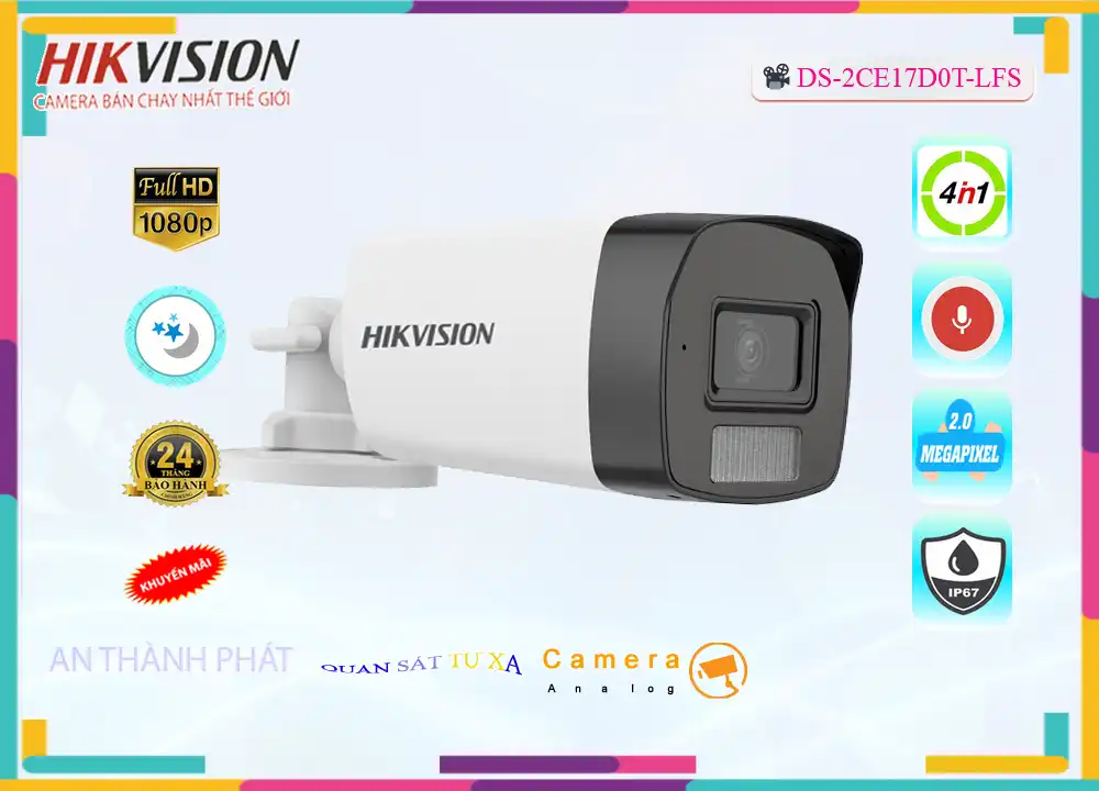 DS-2CE17D0T-LFS sắc nét Hikvision ➠