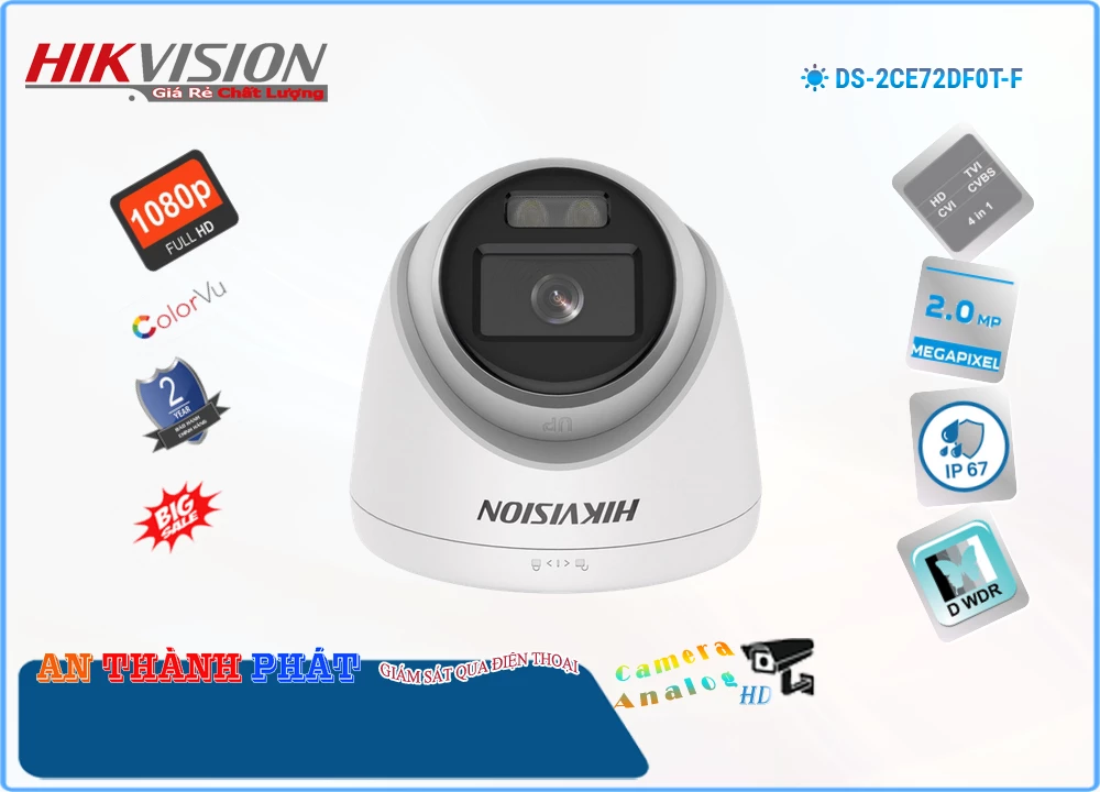 Camera Full Color Hikvision DS-2CE72DF0T-F,Giá DS-2CE72DF0T-F,phân phối DS-2CE72DF0T-F,DS-2CE72DF0T-FBán Giá