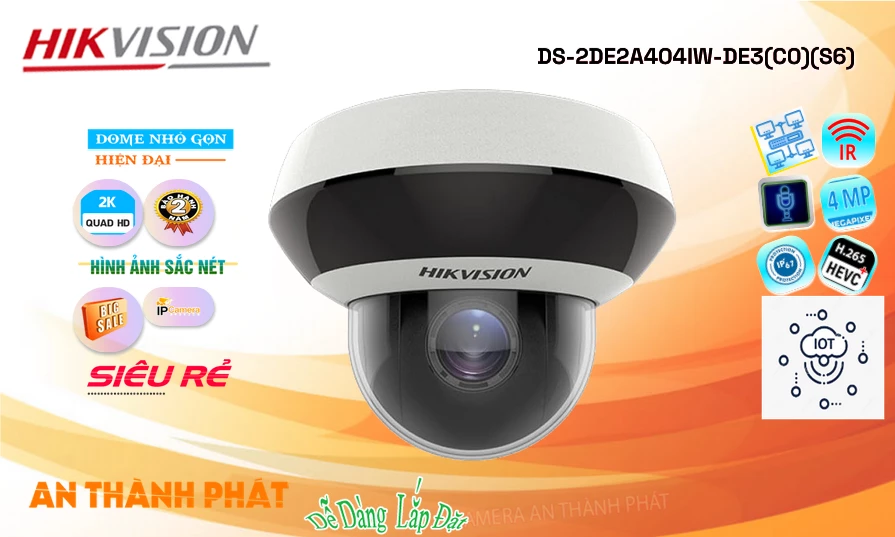 Camera An Ninh  Hikvision DS-2DE2A404IW-DE3(C0)(S6) Sắc Nét