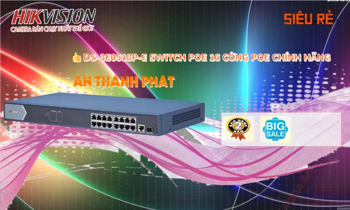 DS-3E0518P-E  Hikvision  Bộ chia mạng