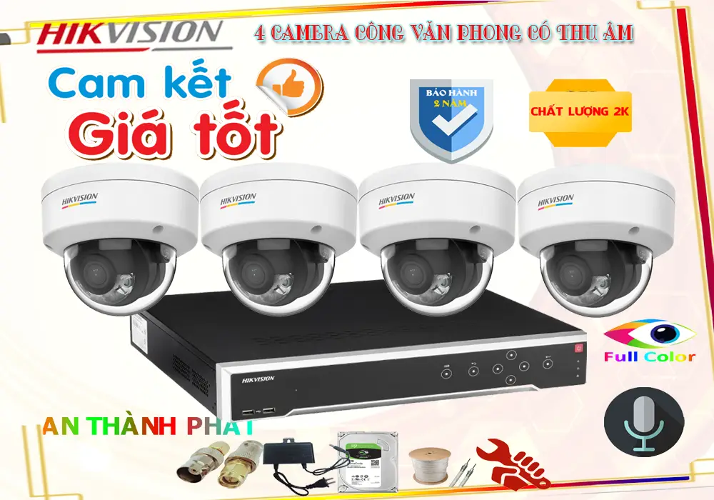 Bộ Camera Văn Phòng Công Ty Thu Âm Sắt Nét, camera an ninh văn phòng, thiết bị giám sát thông minh, hệ thống camera