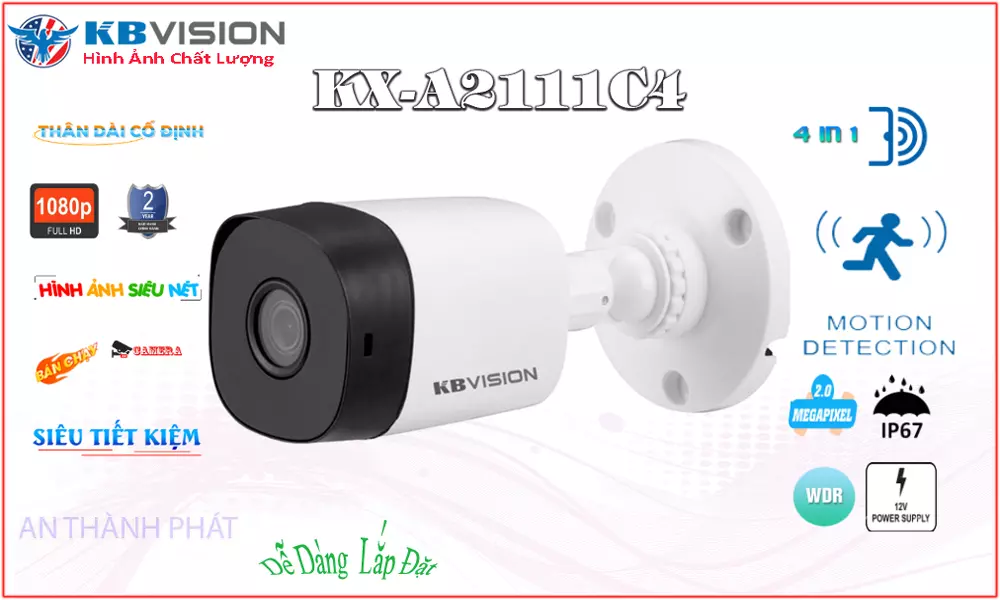 KX-A2111C4 sắc nét KBvision KX-A2111C4 sắc nét KBvision