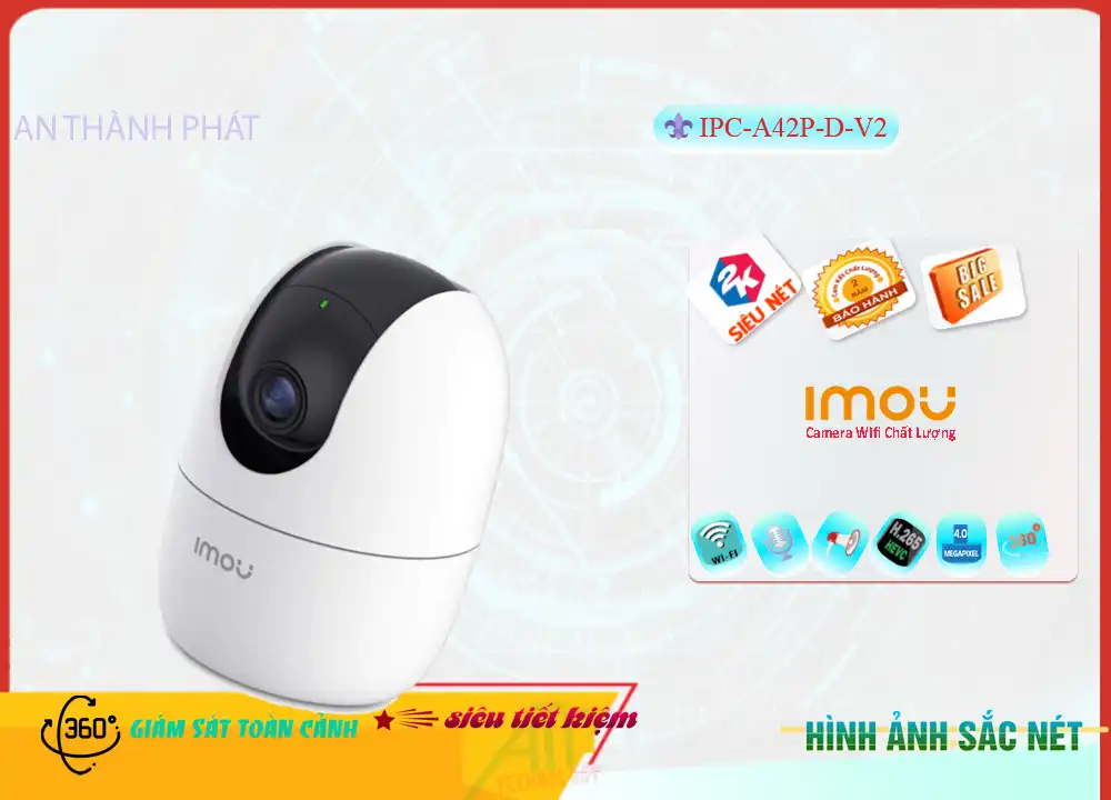 ➠  PC-A42P-D-V2 sắc nét Wifi Imou