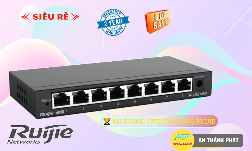 Bộ chia mạng RG-ES108D Hãng Ruijie Bộ chia mạng RG-ES108D Hãng Ruijie