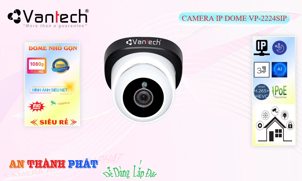 🌟👌 Camera IP POE VanTech VP-2224SIP Mẫu Đẹp