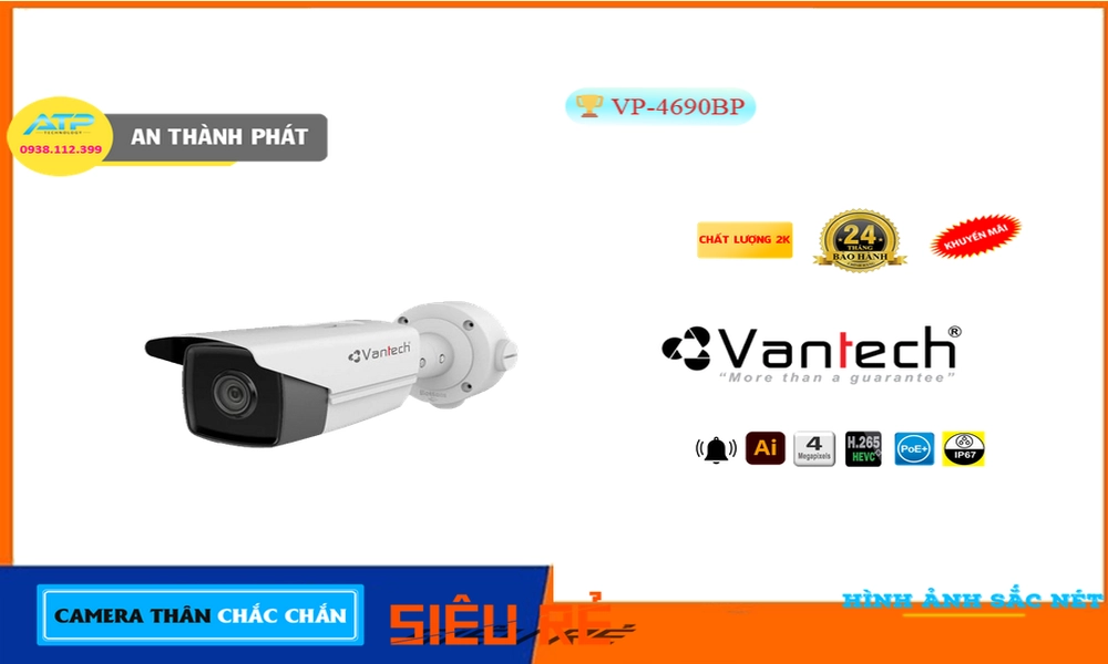 Camera An Ninh VanTech VP-4690BP Giá rẻ,thông số VP-4690BP, Cấp Nguồ Qua Dây Mạng VP-4690BP Giá rẻ,VP 4690BP,Chất Lượng