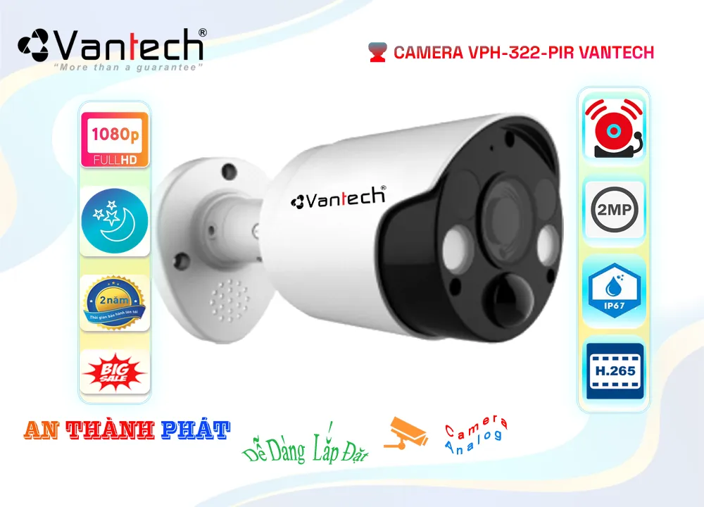 VPH-322PIR Camera Thiết kế Đẹp  VanTech ✨
