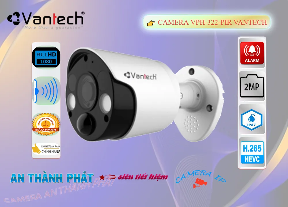 VPH-322PIR Camera Thiết kế Đẹp  VanTech ✨