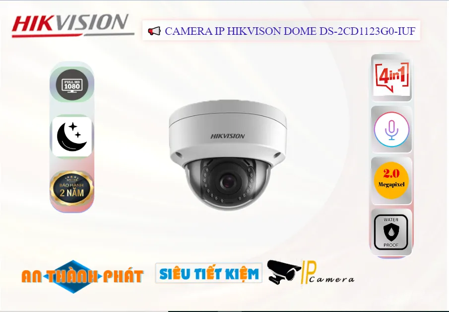 Camera Dome ip DS-2CD1123G0-IUF,DS 2CD1123G0 IUF,Giá Bán DS-2CD1123G0-IUF,DS-2CD1123G0-IUF Giá Khuyến
